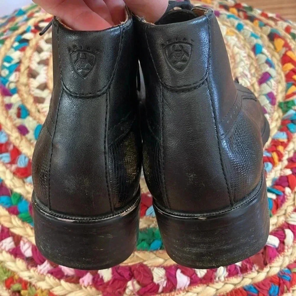 Ariat black croc leather ankle  boots - Picture 4 of 8